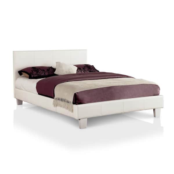 Furniture of America Zenna 63.25 in. W White Queen Wood Frame Platform Bed