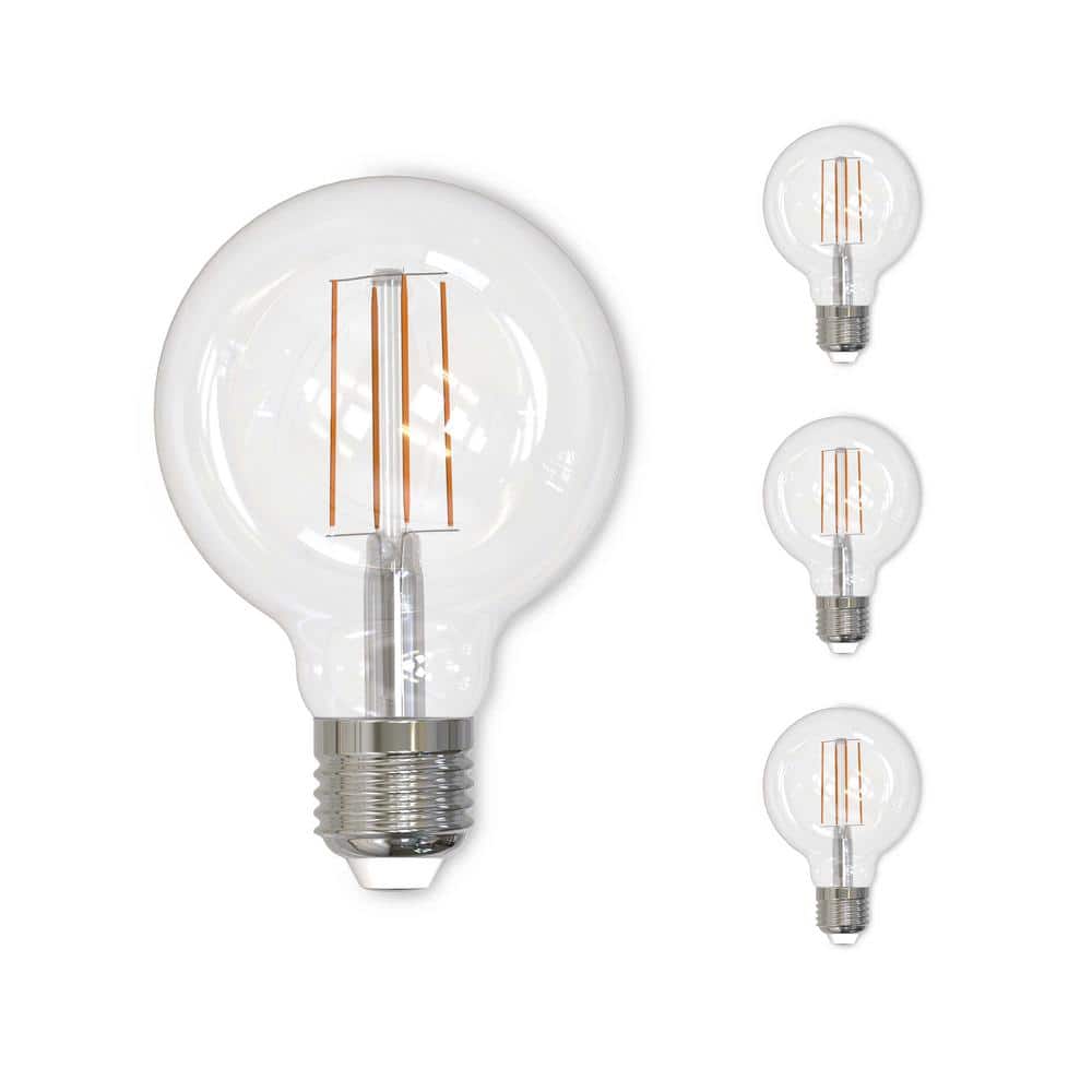 60W Equivalent Warm White Light G25 Dimmable LED Filament Light Bulb (4-Pac