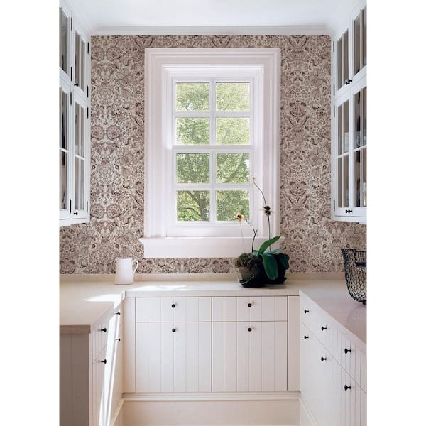 Blanche Plum Floral Damask Wallpaper