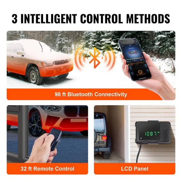 VEVOR Bluetooth App Control Diesel Air Heater 17,060 BTU 12V 5KW Other Fuel  Type Space Heater w/Automatic Altitude Adjustment ZCJRQFT12V5KWST3PV9 - The  Home Depot