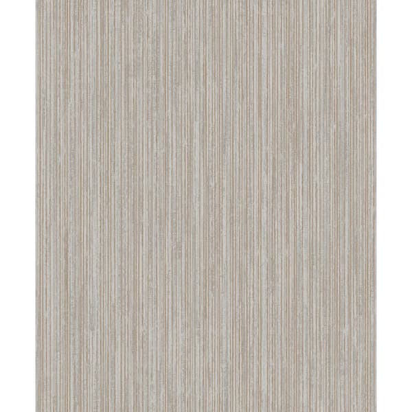 Walls Republic Metallic TextuRed Pinstripe Wallpaper Charcoal & Rose Gold Paper Strippable Roll (Covers 57 sq. ft.)