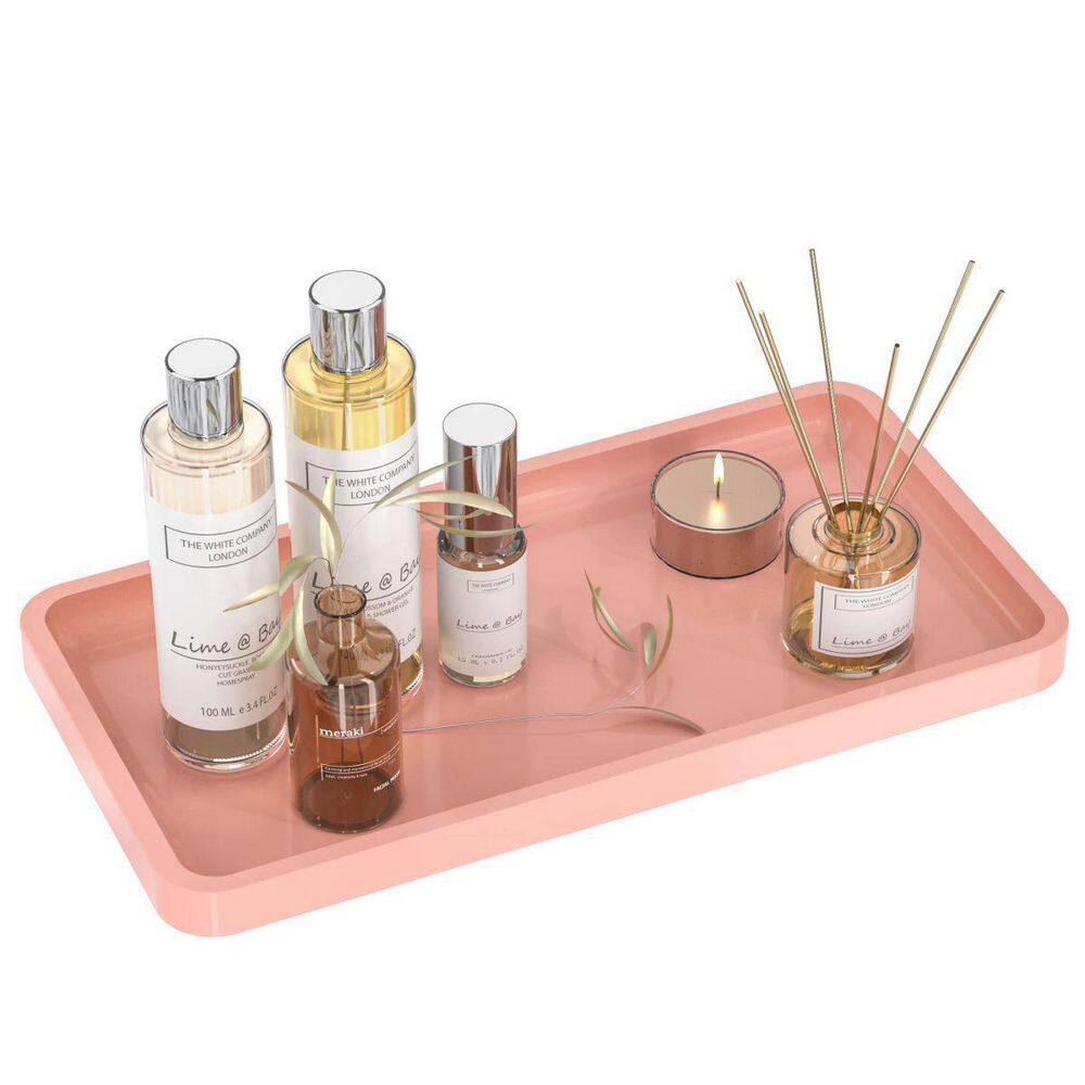 Bathroom Vanity Tray Turntable, 10 inch Bamboo Decorative Tray for