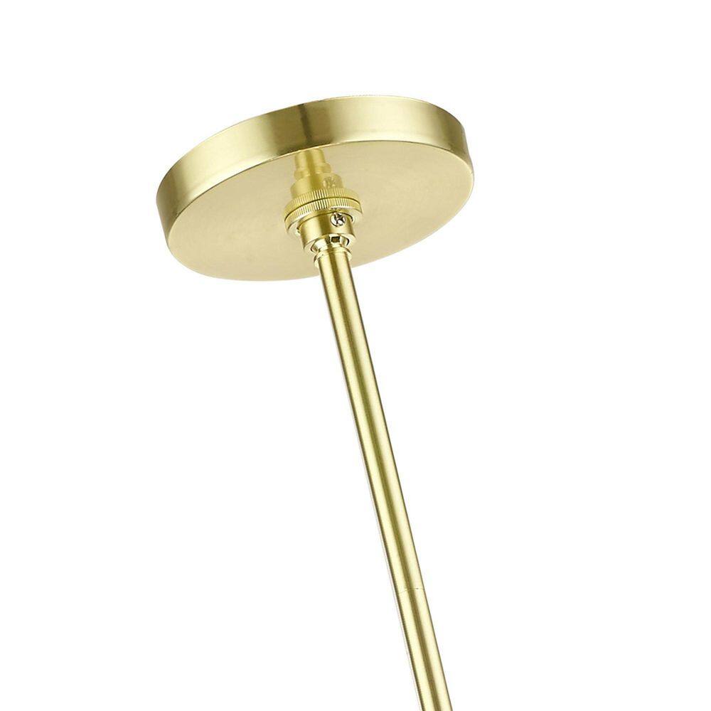 Elegant Spheroid 9-Light Pendant Chandelier with Satin Brass Finish and Clear Glass Rods