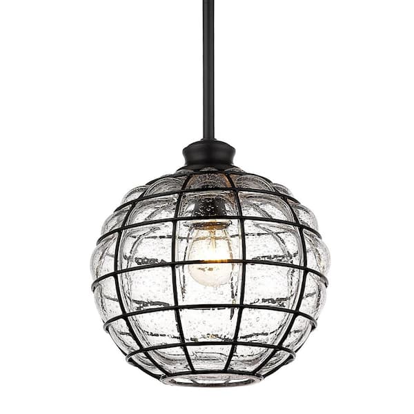 Golden Lighting Powell 1- -Light Matte Black Pendant