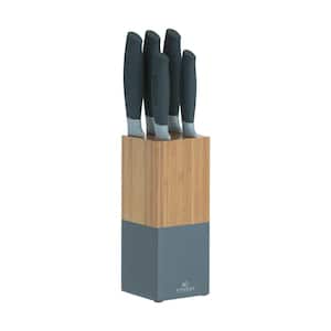 Horizon 6-Piece Non-Stick Coated Stainless Steel Knife Set with Bamboo Knife Block