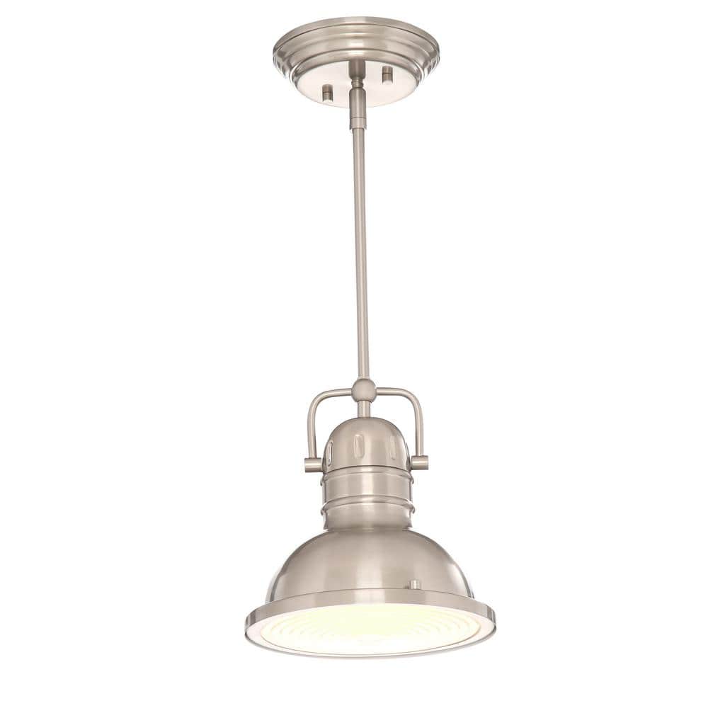 Boswell Vintage Industrial LED Mini Pendant in Brushed Nickel