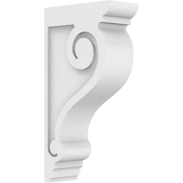Ekena Millwork 3 in. x 18 in. x 9 in. Standard Scroll Architectural Grade PVC Corbel