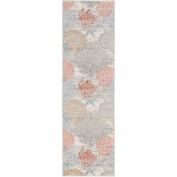 Nourison Pompeii Multicolor 2 ft. x 8 ft. Nature-inspired Contemporary Runner Area Rug