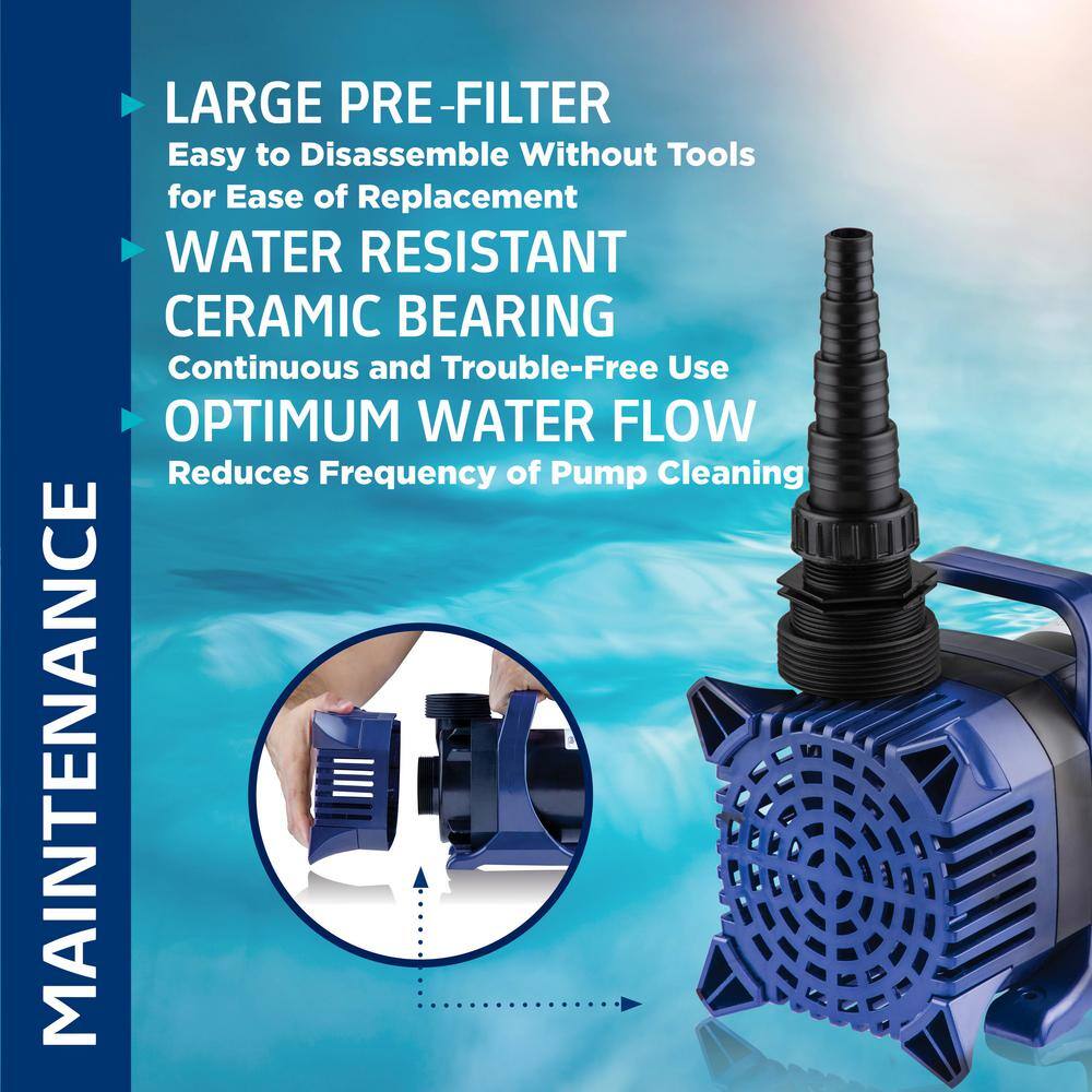 Alpine Blue and Black Submersible Pond Pump 5200 GPH