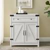 Walker Edison Furniture Company Barnwood Collection 30 in. Brushed White Accent Cabinet with Barn Doors HD8774
