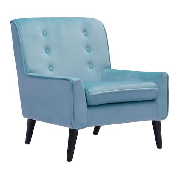 ZUO Coney Aqua Velvet Arm Chair