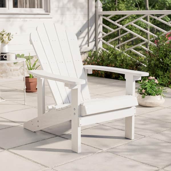 White Weather Resistant Plastic Adirondack Chair
