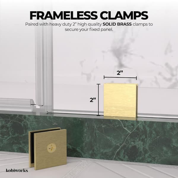 Kobiworks Nirvana 65 in. W x 76 in. H Frameless Pivot Hinged