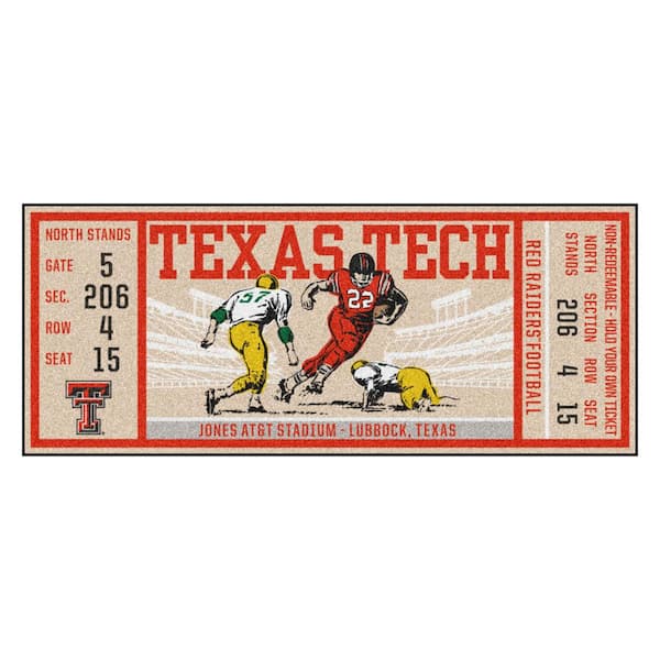 FANMATS NCAA Texas Tech University 30 in. x 72 in. Indoor Ticket Runner Rug