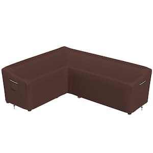 Waterproof Brown Patio 104 in. L x 83 in. W L-Shaped Sectional Lounge Set Cover Outdoor Furniture Cover Left Facing