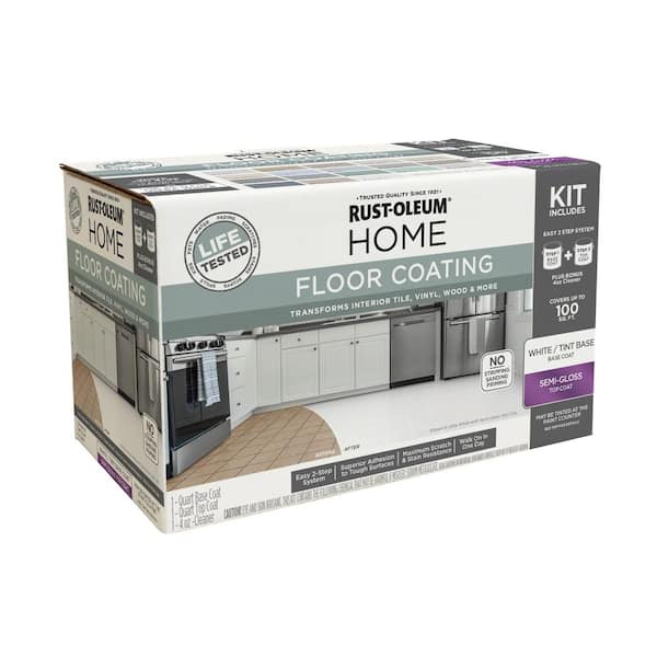 Rust-Oleum Home 1 qt. Cake Batter Interior Floor Base Semi-Gloss Clear Coating  Kit 363696 - The Home Depot