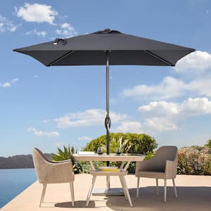 6.5 ft. x 6.5 ft. Square Patio Market Umbrella - Stylish, Sun-Protective, Enhance Your Outdoor Oasis, Anthracite