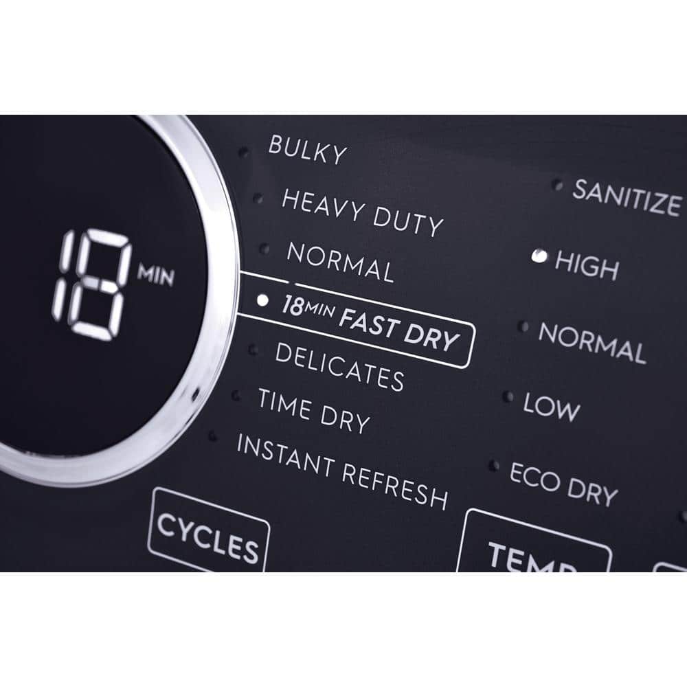 White Energy Star Front Load Electric Dryer with Steam and Moisture Sensing