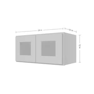 24 in. W x 12 in. D x 12 in. H in Shaker Dove Ready to Assemble Wall kitchen Cabinet with No Glasses