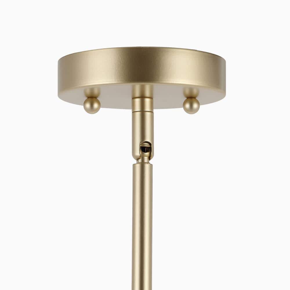 Gold Double Shaded Drum Chandelier with Fabric Shades