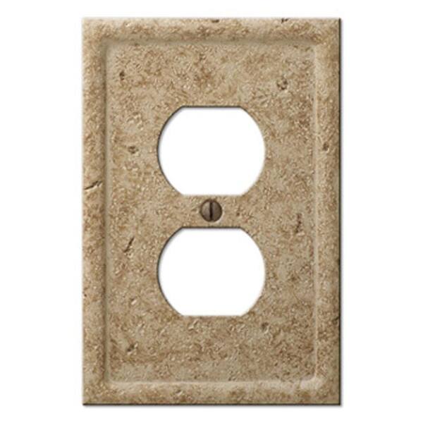 AMERELLE Almond 1-Gang Duplex Outlet Wall Plate (1-Pack)