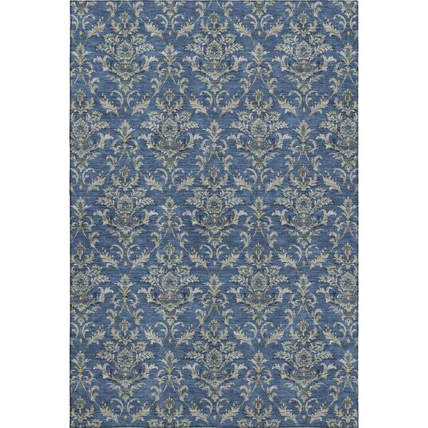 Mayfield Premium Machine Washable Abstract AMF2325 Navy 10 ft. x 14 ft. Area Rug