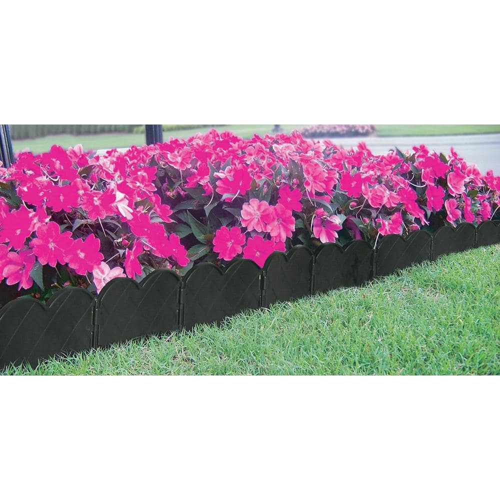 Black Interlocking Plastic Landscape Edging, 10 ft