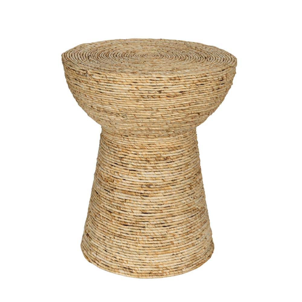 16.34 in. Natural Round Handwoven Wood Accent End Table price history on PriceWatchPro