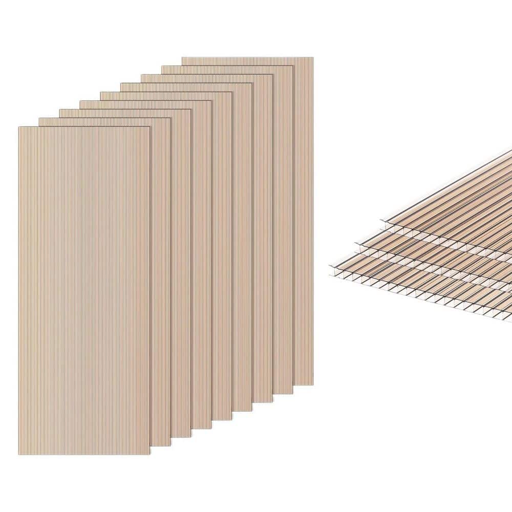 12-Pack 2 ft. x 5 ft. x 0.24 in. Corrugated Polycarbonate Roofing Panels for Greenhouse, Gazebos, Chicken Coops price history on PriceWatchPro