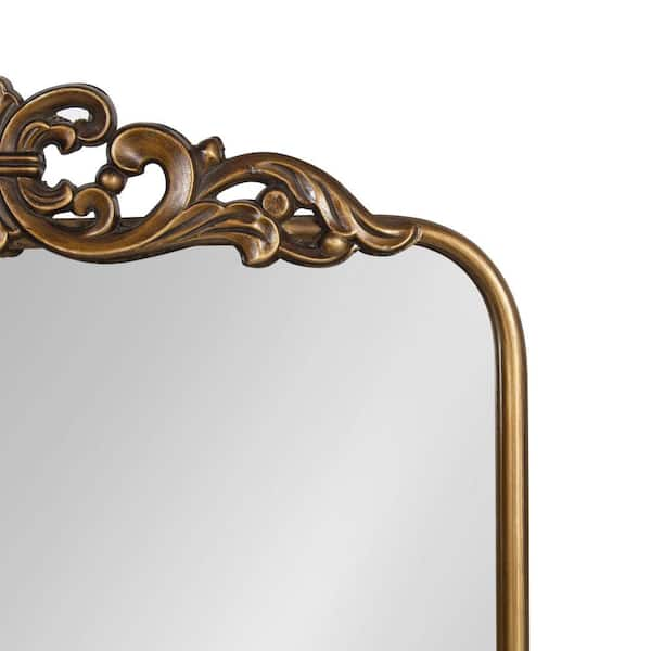 Kate and Laurel Marchon 30.00 in. H x 30.00 in. W Round Plastic Framed Gold  Mirror 220891 - The Home Depot