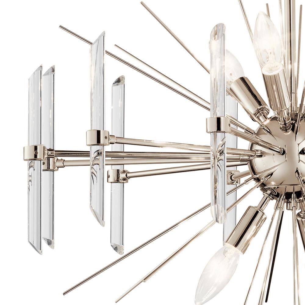 Eris Polished Nickel 23.5" Wide Sputnik Chandelier with Crystal Accents