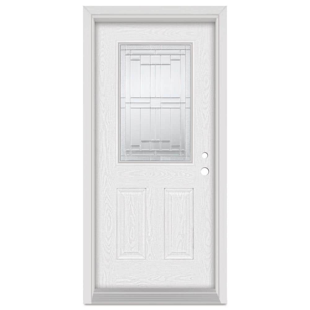 32 in. x 80 in. Architectural Left-Hand Zinc Finished Fiberglass Oak Woodgrain Prehung Front Door price history on PriceWatchPro