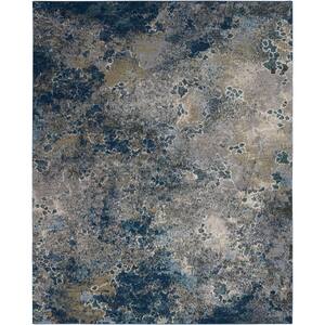 Artworks Blue/Grey 8 ft. x 10 ft. Abstract Contemporary Area Rug