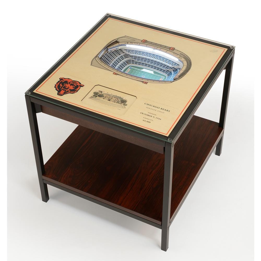 NFL Chicago Bears 25-Layer 23 in. x 22 in. StadiumViews Lighted End Table - Soldier Field