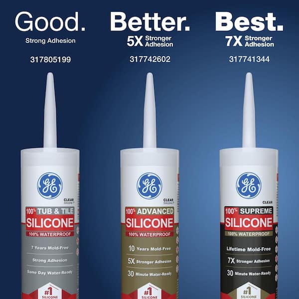 Advanced Silicone 2 Caulk 10.1 oz Kitchen and Bath Sealant Clear