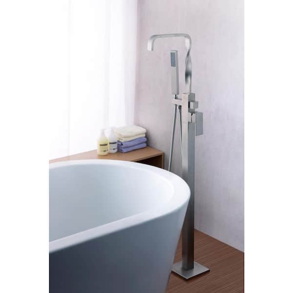 Yosemite 2-Handle Claw Foot Tub Faucet with Hand Shower in Brushed Nickel