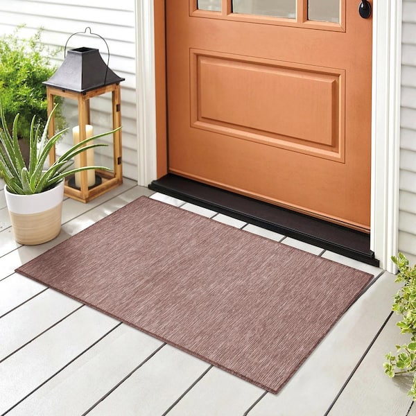 Ottomanson 3-ft x 5-ft Black Rectangular Indoor or Outdoor Decorative Home Door  Mat in the Mats department at