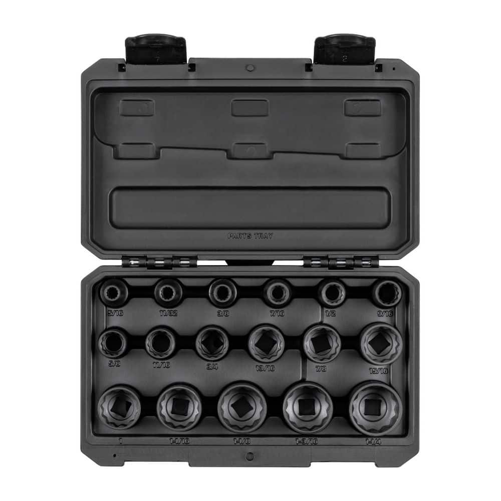 TEKTON 1/2 in. Drive 12Point Impact Socket Set (17Piece) (5/16 11/