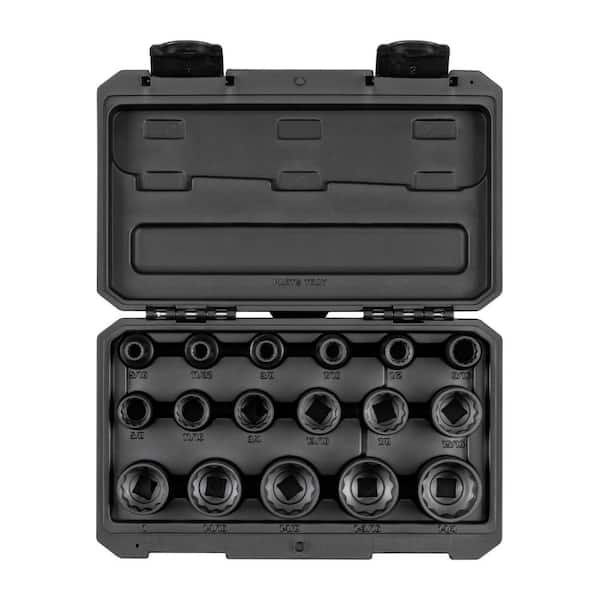 TEKTON 1/2 in. Drive 12-Point Impact Socket Set (17-Piece) (5/16 - 1-1/4 in.)