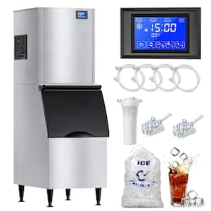 23 in. Ice Production Per Day 550 lbs. Commercial Freestanding Ice Maker in Stainless Steel, Full Size Cubes