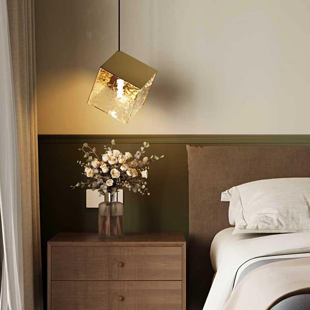 1-Light Modern Brushed Gold Pendant Light with Rippled Glass Shade Kitchen Island Hanging Pendant Light for Foyer price history on PriceWatchPro