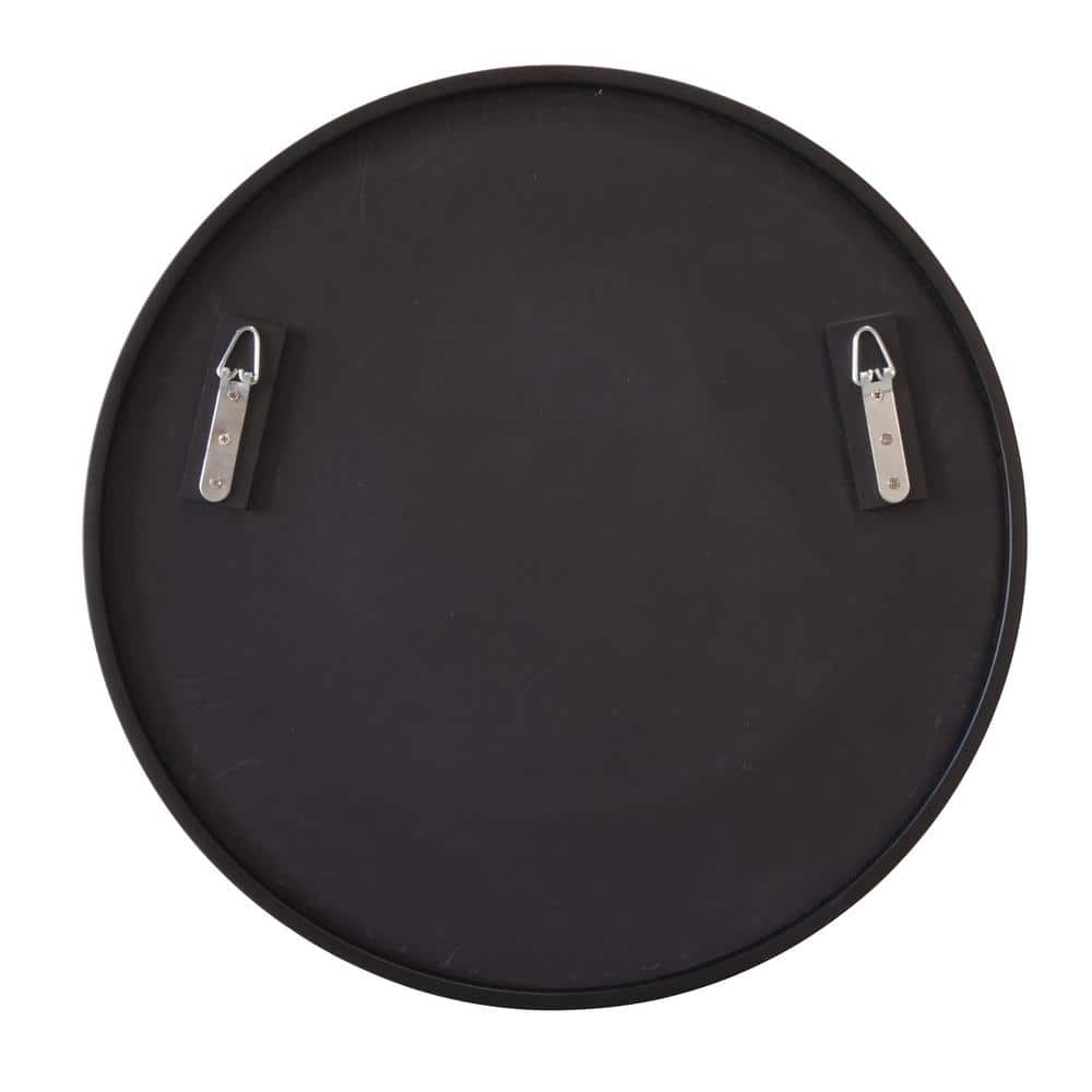 Leia 28" Round Bronze and Wood Mirror