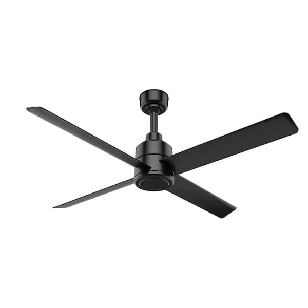 Hunter Industrial Trak 72 In Indoor Outdoor Matte Black Commercial Ceiling Fan With Wall Control 76015 The Home Depot
