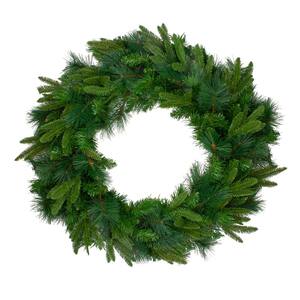 30 in. Unlit Mixed Rose Mary Emerald Angel Pine Artificial Christmas Wreath