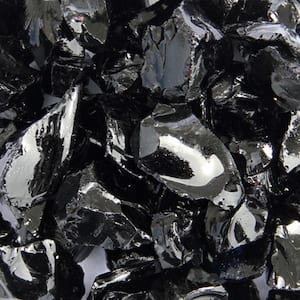 20 lbs. Recycled Fire Pit Fire Glass in Black