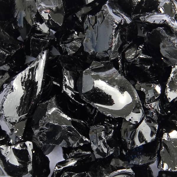 20 lbs. Recycled Fire Pit Fire Glass in Black