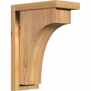 5-1/2 in. x 10 in. x 14 in. Western Red Cedar Huntington Smooth Corbel with Backplate
