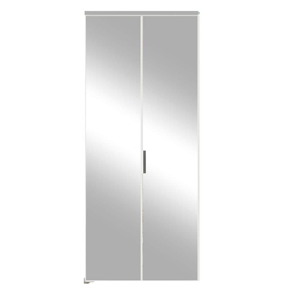 36 in. x 80 in. Mirrored Glass, Silver, Hollow Core, MDF, Aluminum Frame, Full Lite Bi-Fold Doors with Hardware Kits price history on PriceWatchPro