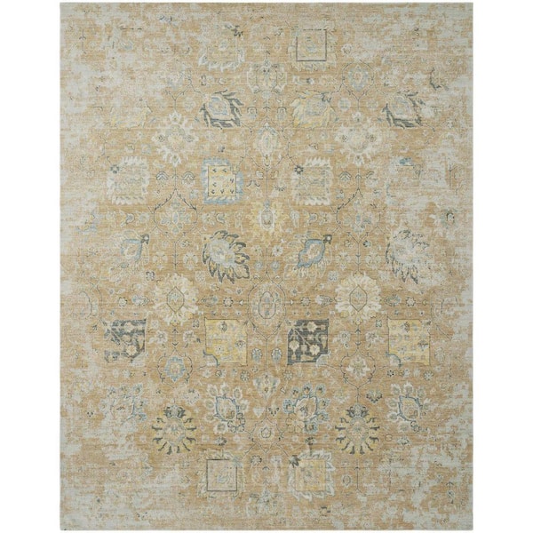 Blooma 8 ft. x 11 ft. Golden Earth Tones Abstract Washable Area Rug