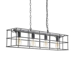Edinger 4-Light Black Industrial Chandelier for Kitchen Island